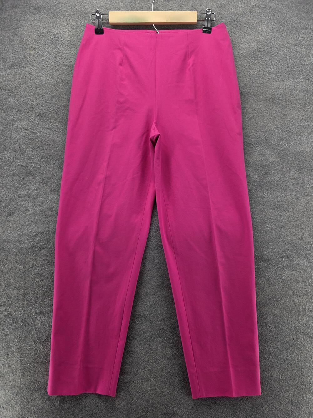 Piazza Sempione Pants Womens IT 44 Fuchsia Audrey Made in Italy Side Zip Ankle